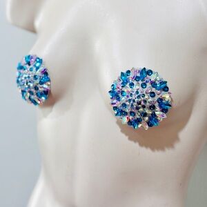 Blue and AB Rhinestone Pasties